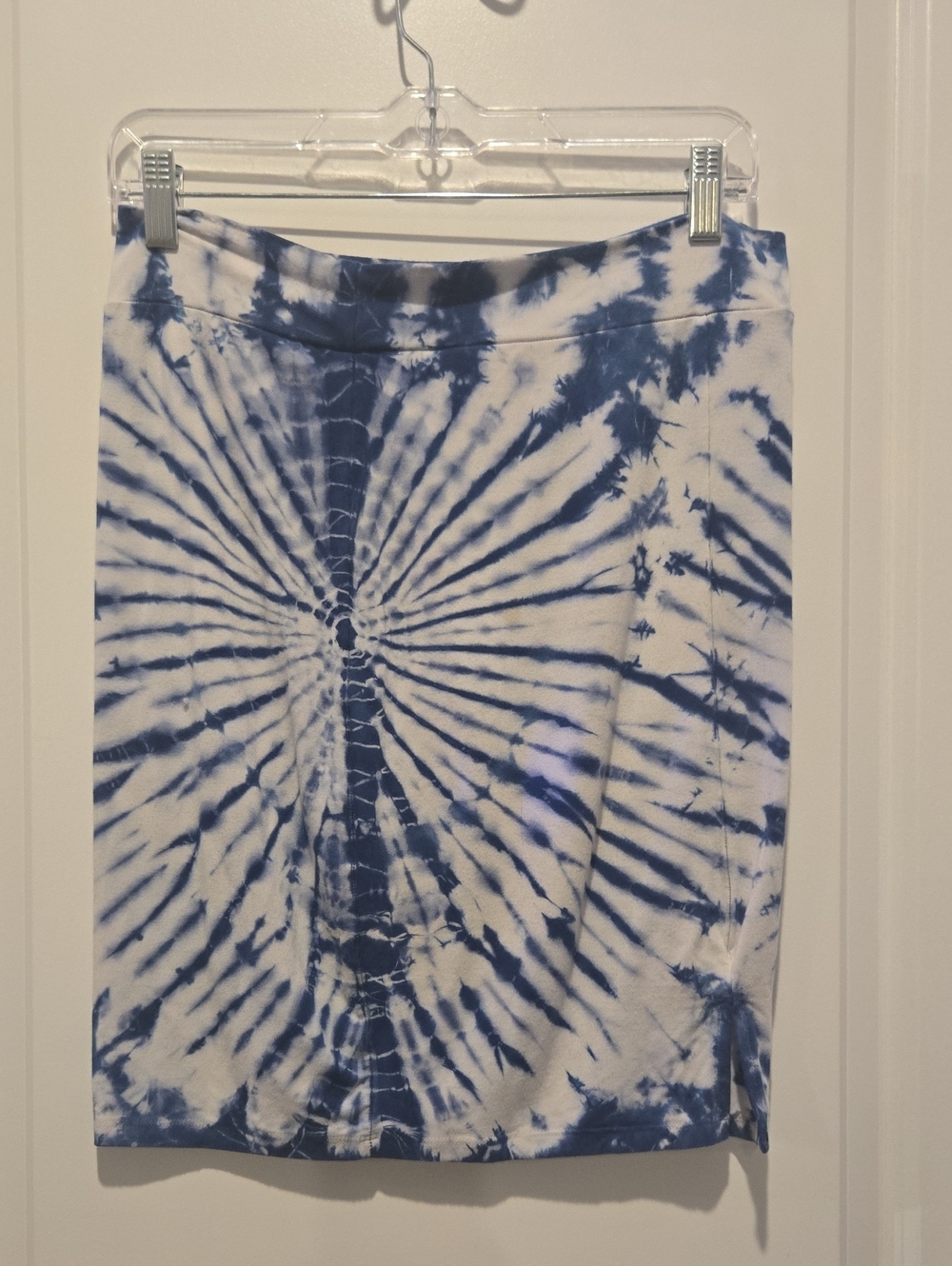 Kathmandu Blue and White Tie-Dye Pencil Skirt